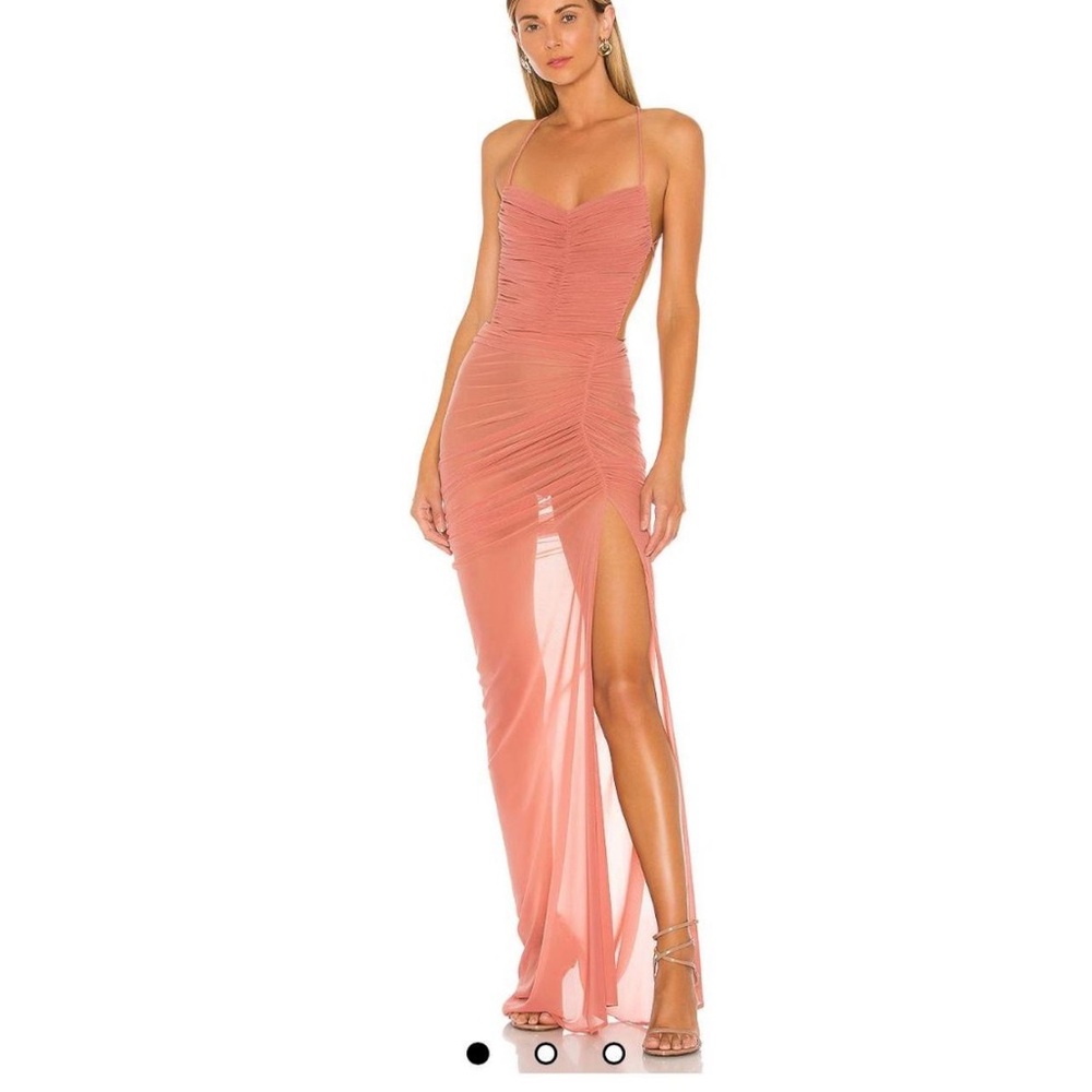 Michael Costello Coral Backless Dress